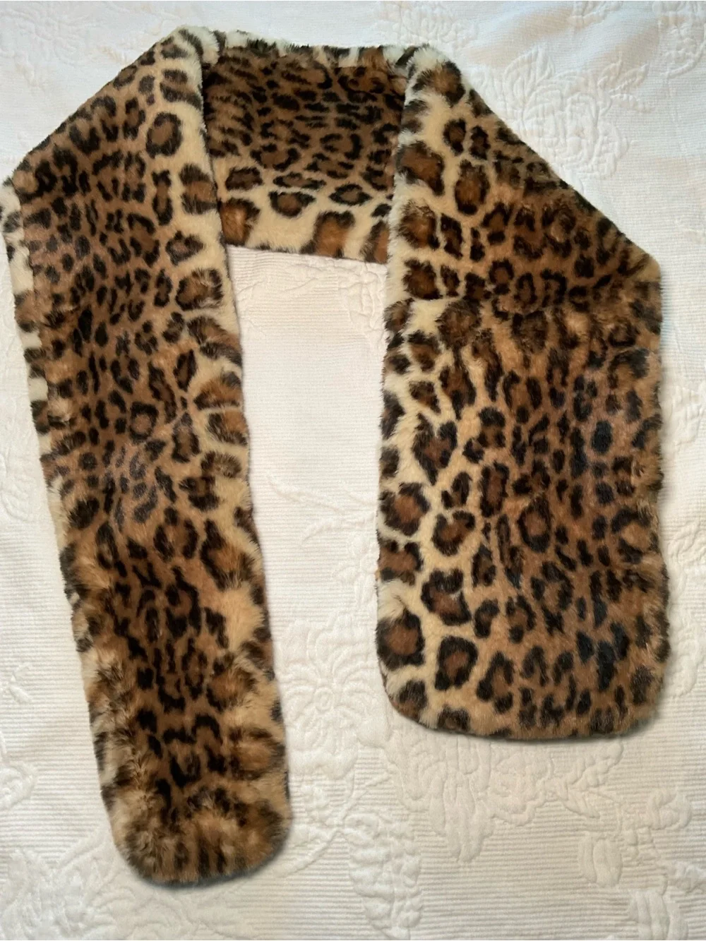 CAbi Leopard Faux Fur Scarf - Brown & Black